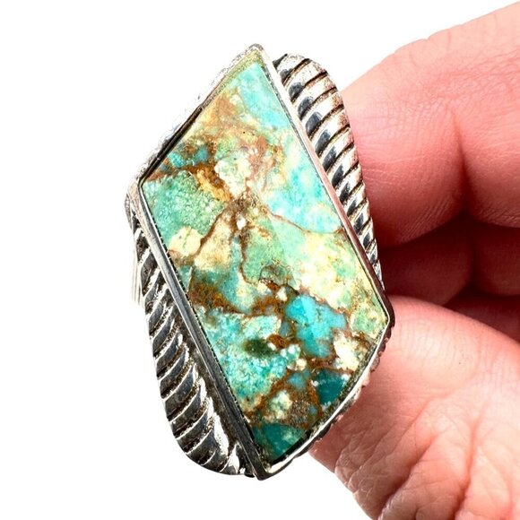 Jay King DTR Mine Finds Womens Ring Sterling Silver Boulder Turquoise Size 9 - Picture 1 of 5